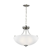 Generation Lighting 7716503EN3-962 Geary Three Light Semi-Flush Convertible Pendant, Brushed Nickel Alternate Image.jpg