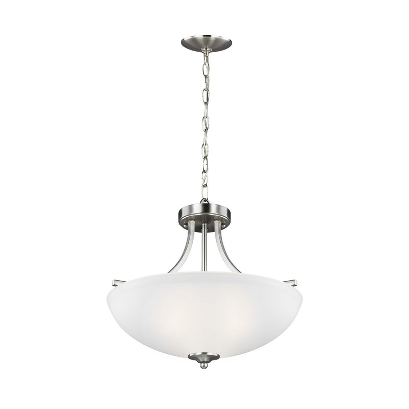 Generation Lighting 7716503EN3-962 Geary Three Light Semi-Flush Convertible Pendant, Brushed Nickel Alternate Image.jpg