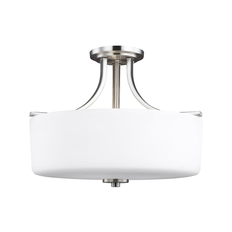 Generation Lighting 7728803EN3-962 Canfield Three Light Semi-Flush Mount, Brushed Nickel Main Image.jpg