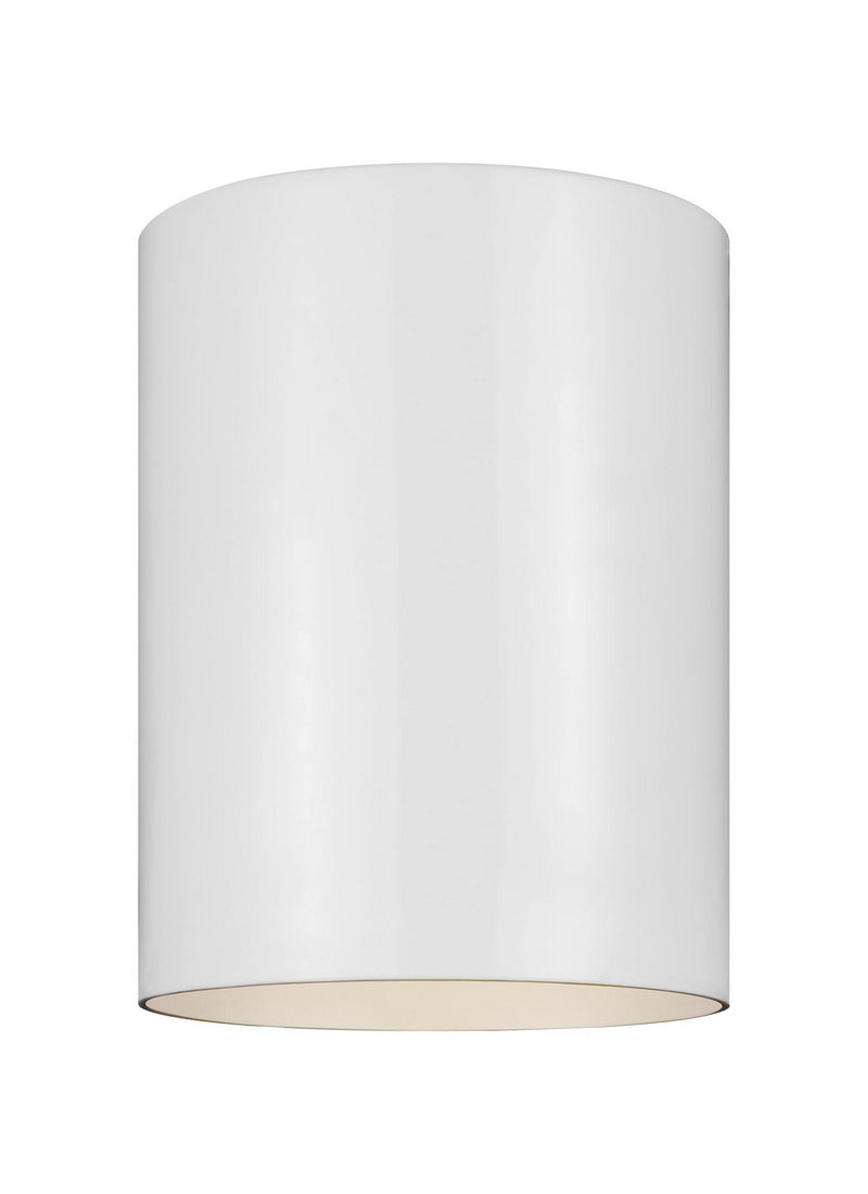 Visual Comfort Studio 7813897S-15 Outdoor Cylinders LED Flush Mount, White Main Image.jpg