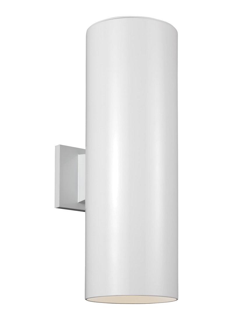 Visual Comfort Studio 8413997S-15 Outdoor Cylinders LED Outdoor Wall Lantern, White Main Image.jpg