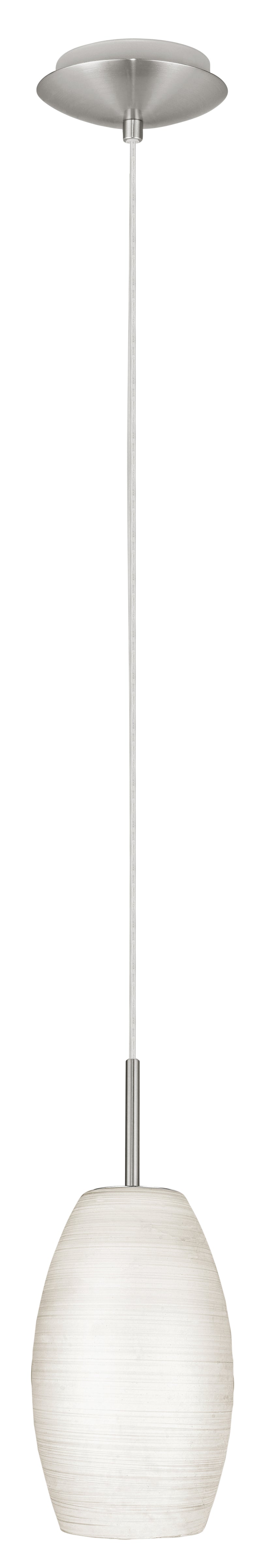 EGLO 88953A Batista 1 1x60W Mini Pendant w/ Matte Nickel Finish & White Wiped Glass Main Image.jpg