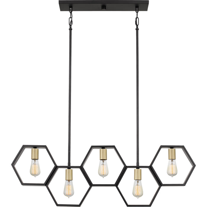 Quoizel BSK540EK Bismarck Five Light Island Chandelier, Earth Black Alternate Image 2.jpg