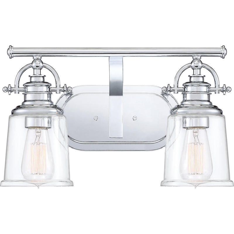 Quoizel GRT8602C Grant Two Light Bath Fixture, Polished Chrome Main Image.jpg
