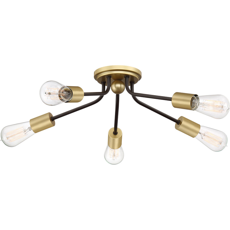 Quoizel LTT1628WT Latitude Five Light Flush Mount, Western Bronze Main Image.jpg