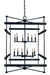 Framburg 5278 MBLACK Rustic Chic 12 Light Foyer Chandelier, Matte Black Main Image.jpg