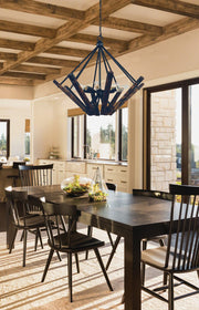 Framburg 5288 MBLACK Rustic Chic Eight Light Chandelier, Matte Black Alternate Image.jpg