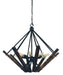 Framburg 5288 MBLACK Rustic Chic Eight Light Chandelier, Matte Black Main Image.jpg