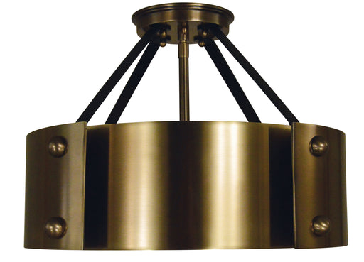 Framburg 5290 AB/MBLACK Lasalle Six Light Flush /Semi Flush Mount, Antique Brass with Matte Black Accents Main Image.jpg