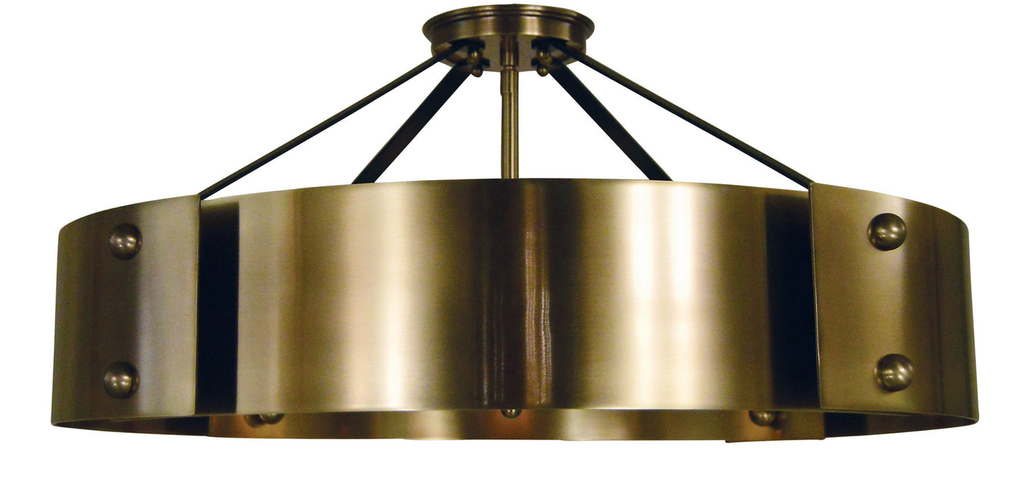 Framburg 5292 AB/MBLACK Lasalle Eight Light Semi-Flush Mount, Antique Brass with Matte Black Accents Main Image.jpg