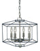 Framburg 5304 PN/MBLACK Isabella Four Light Dual Mount Chandelier, Polished Nickel with Matte Black Accents Main Image.jpg