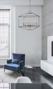 Framburg 5306 PN/MBLACK Isabella Six Light Chandelier, Polished Nickel with Matte Black Accents Alternate Image.jpg