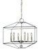 Framburg 5306 PN/MBLACK Isabella Six Light Chandelier, Polished Nickel with Matte Black Accents Main Image.jpg