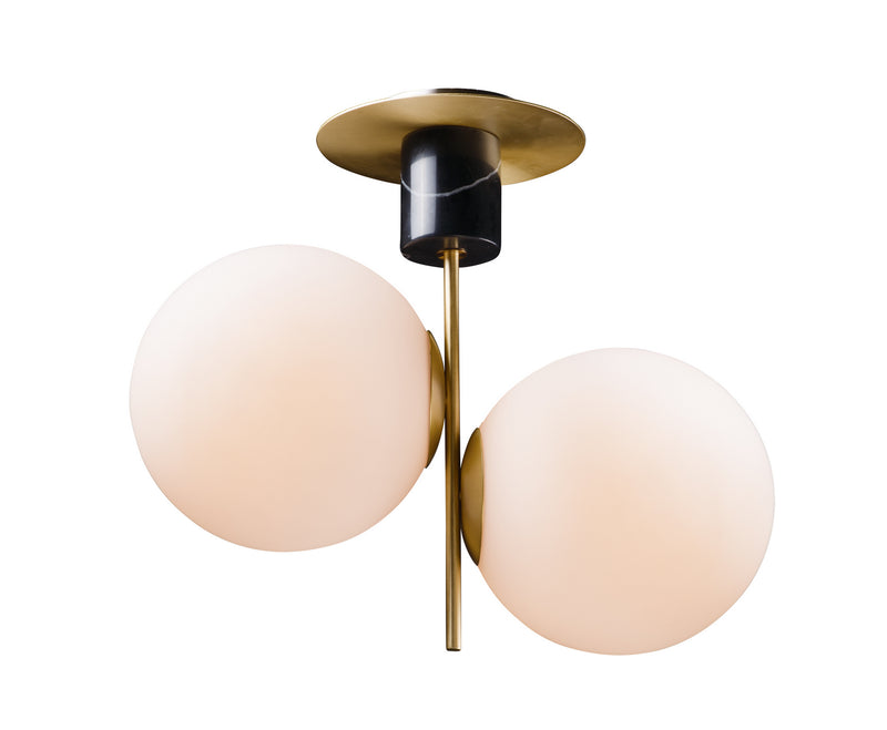Maxim 26032SWSBRBK Vesper Two Light Semi-Flush Mount, Satin Brass / Black Main Image.jpg