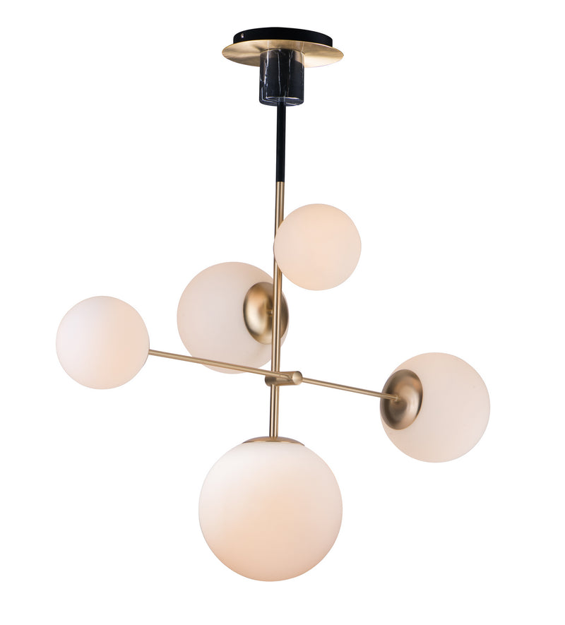 Maxim 26037SWSBRBK Vesper Five Light pendant, Satin Brass / Black Main Image.jpg