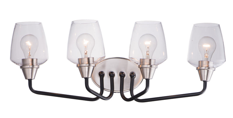 Maxim 26123CLBKSN Goblet Four Light Bath Vanity, Black / Satin Nickel Main Image.jpg
