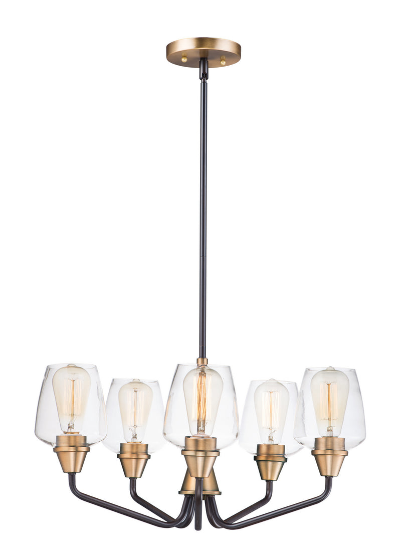 Maxim 26125CLBZAB Goblet Five Light Chandelier, Bronze / Antique Brass Main Image.jpg