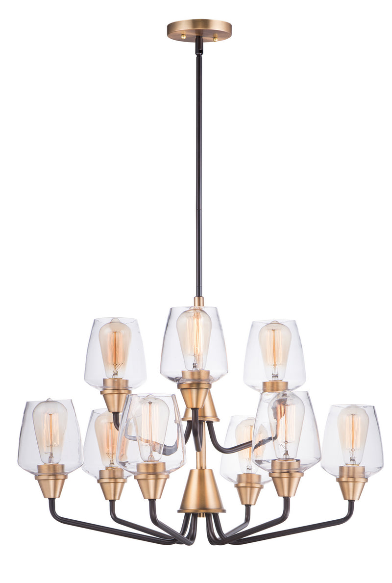 Maxim 26127CLBZAB Goblet Nine Light Chandelier, Bronze / Antique Brass Main Image.jpg