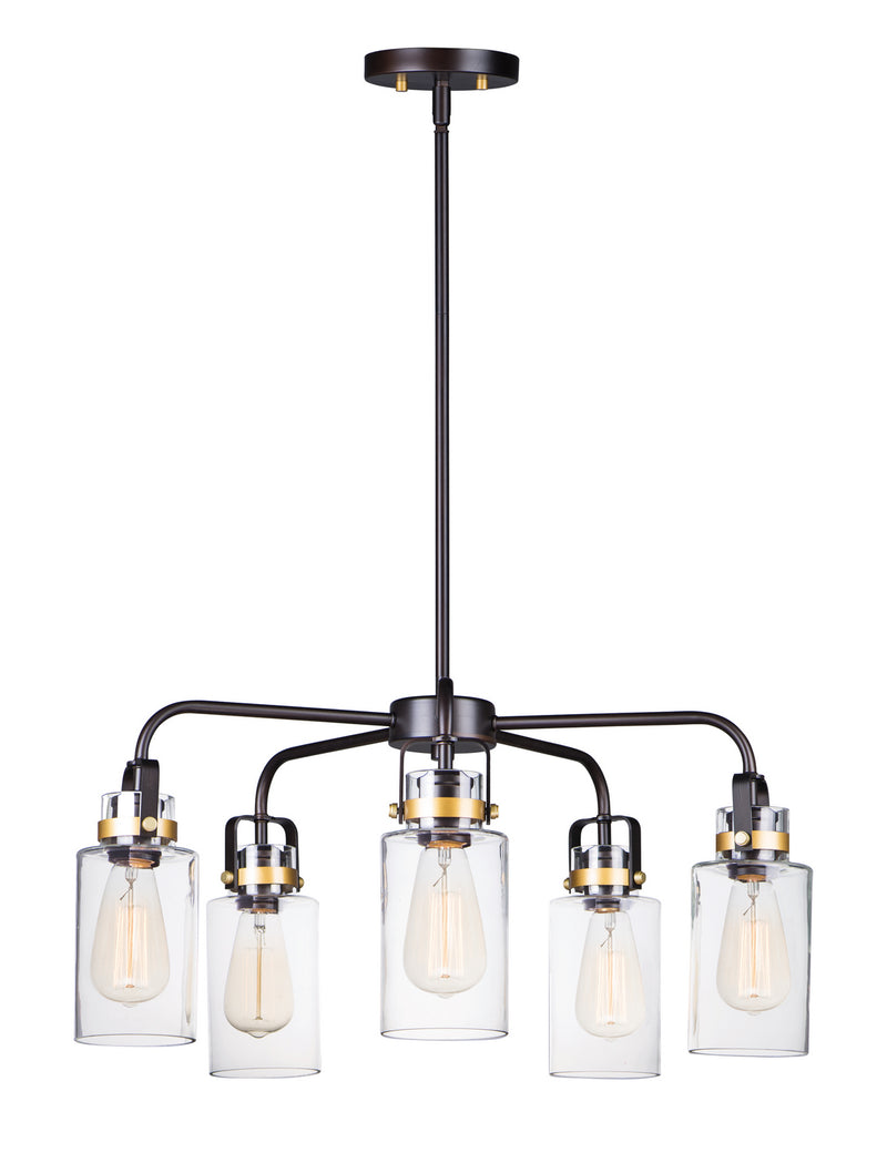 Maxim 30175CLBZGLD Magnolia Five Light Pendant, Bronze / Gold Main Image.jpg