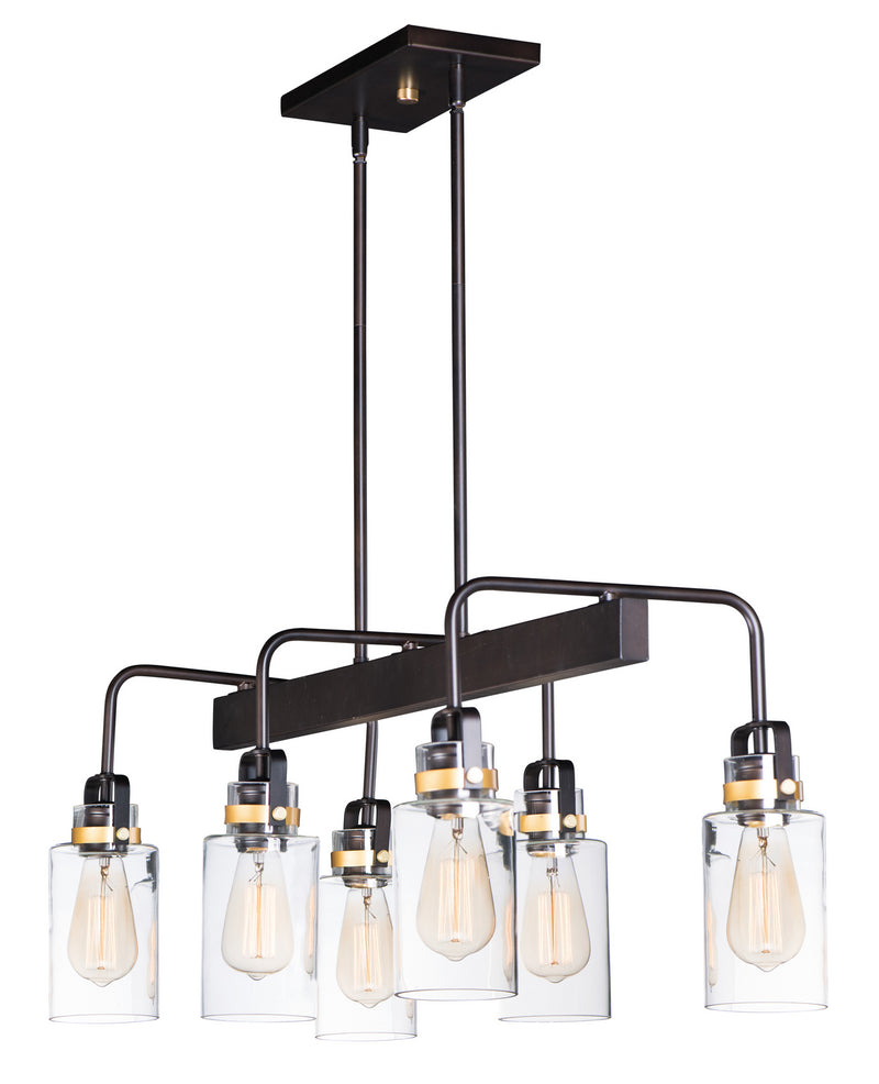Maxim 30177CLBZGLD Magnolia Six Light Linear Pendant, Bronze / Gold Alternate Image.jpg