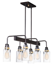 Maxim 30177CLBZGLD Magnolia Six Light Linear Pendant, Bronze / Gold Main Image.jpg