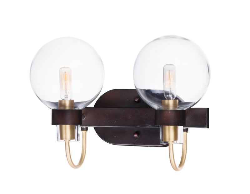 Maxim 30512CLBZSBR Bauhaus Two Light Bath Vanity, Bronze / Satin Brass Main Image.jpg