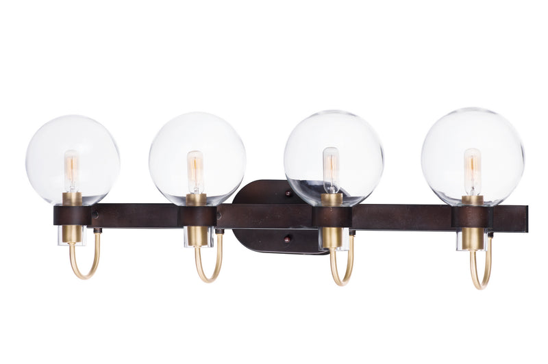 Maxim 30514CLBZSBR Bauhaus Four Light Bath Vanity, Bronze / Satin Brass Main Image.jpg
