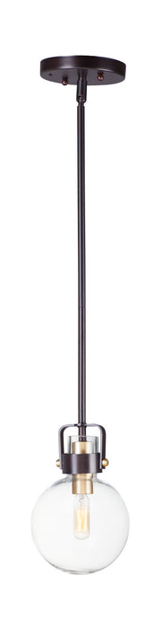 Maxim 90510CLBZSBR Bauhaus One Light Mini Pendant, Bronze / Satin Brass Main Image.jpg