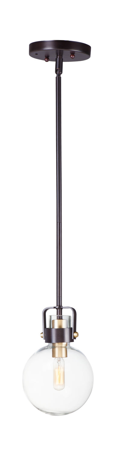 Maxim 90510CLBZSBR Bauhaus One Light Mini Pendant, Bronze / Satin Brass Main Image.jpg