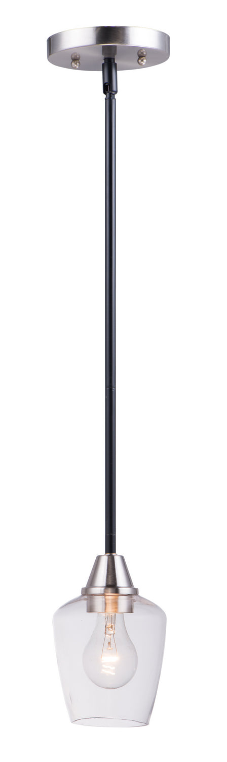 Maxim 96120CLBKSN Goblet One Light Mini Pendant, Black / Satin Nickel Main Image.jpg