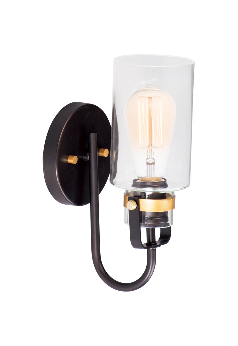 Maxim 30170CLBZGLD Magnolia One Light Wall Sconce, Bronze / Gold Main Image.jpg