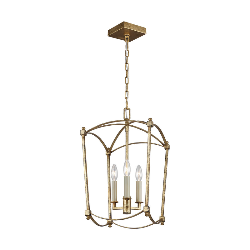 Visual Comfort Studio F3321/3ADB Thayer Three Light Lantern, Antique Gild Main Image.jpg