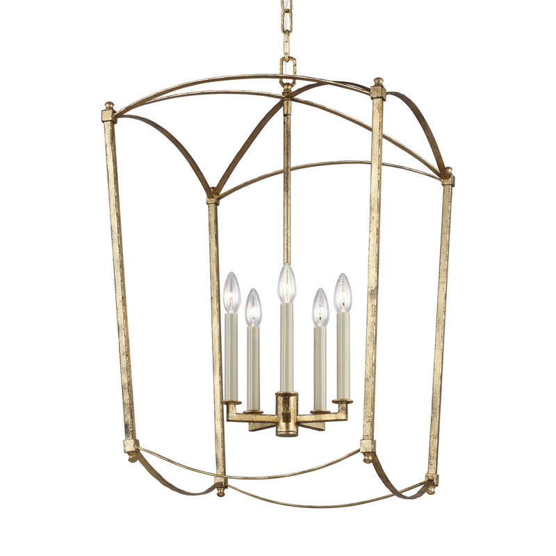 Visual Comfort Studio F3323/5ADB Thayer Five Light Lantern, Antique Gild Alternate Image.jpg