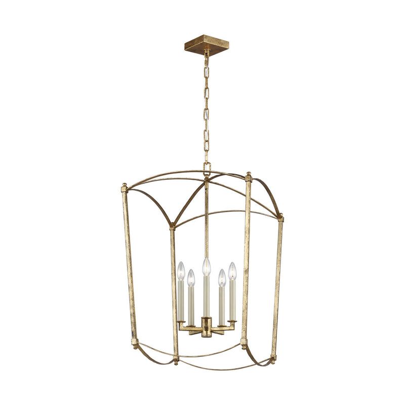 Visual Comfort Studio F3323/5ADB Thayer Five Light Lantern, Antique Gild Main Image.jpg