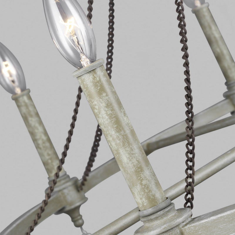 Visual Comfort Studio F3332/8FWO/DWW Beverly Eight Light Chandelier, French Washed Oak / Distressed White Wood Alternate Image 2.jpg