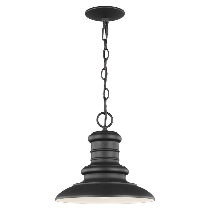 Generation Lighting OL8904TXB Redding Station One Light Outdoor Pendant, Textured Black Main Image.jpg