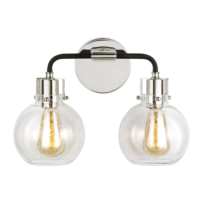 Visual Comfort Studio VS24402PN/TXB Clara Two Light Vanity, Polished Nickel/Textured Black Main Image.jpg