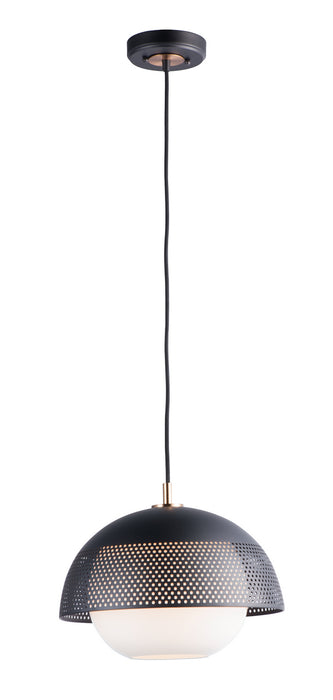 Maxim 10082WTBKSBR Perf One Light Pendant, Black / Satin Brass Main Image.jpg