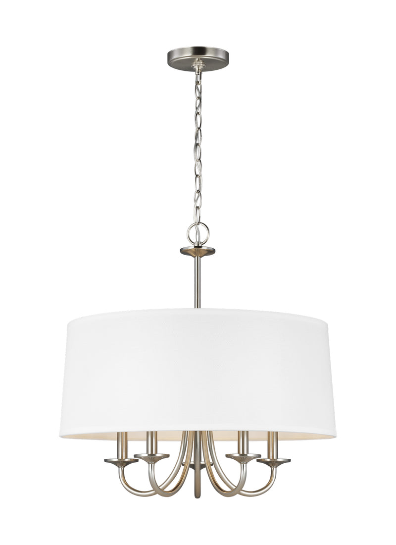 Generation Lighting 3320205-962 Seville Five Light Chandelier, Brushed Nickel Main Image.jpg