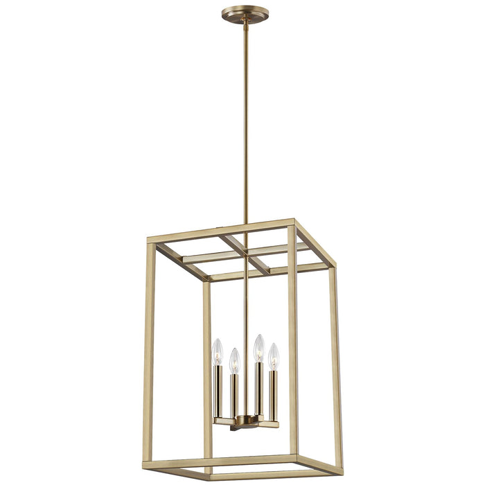 Generation Lighting 5134504-848 Moffet Street Four Light Hall / Foyer Pendant, Satin Brass Main Image.jpg