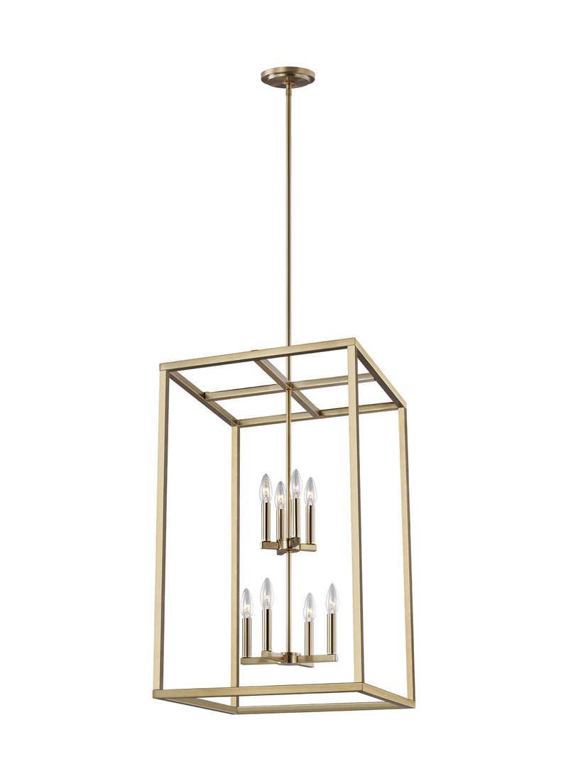 Generation Lighting 5134508-848 Moffet Street Eight Light Hall / Foyer Pendant, Satin Brass Main Image.jpg