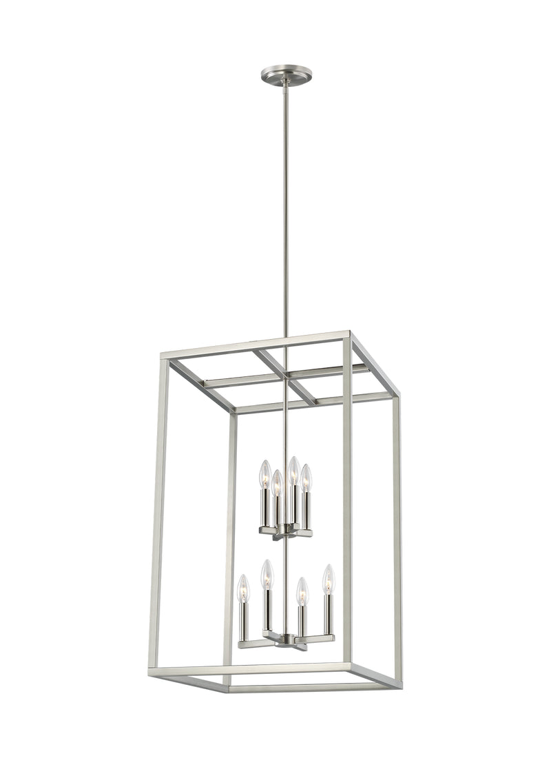 Generation Lighting 5134508EN-962 Moffet Street Eight Light Hall / Foyer, Brushed Nickel Main Image.jpg
