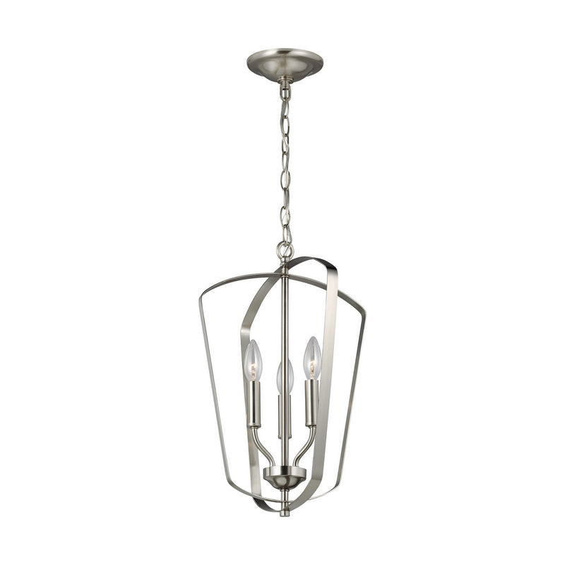 Generation Lighting 5134903-962 Romee Three Light Hall / Foyer Pendant, Brushed Nickel Main Image.jpg
