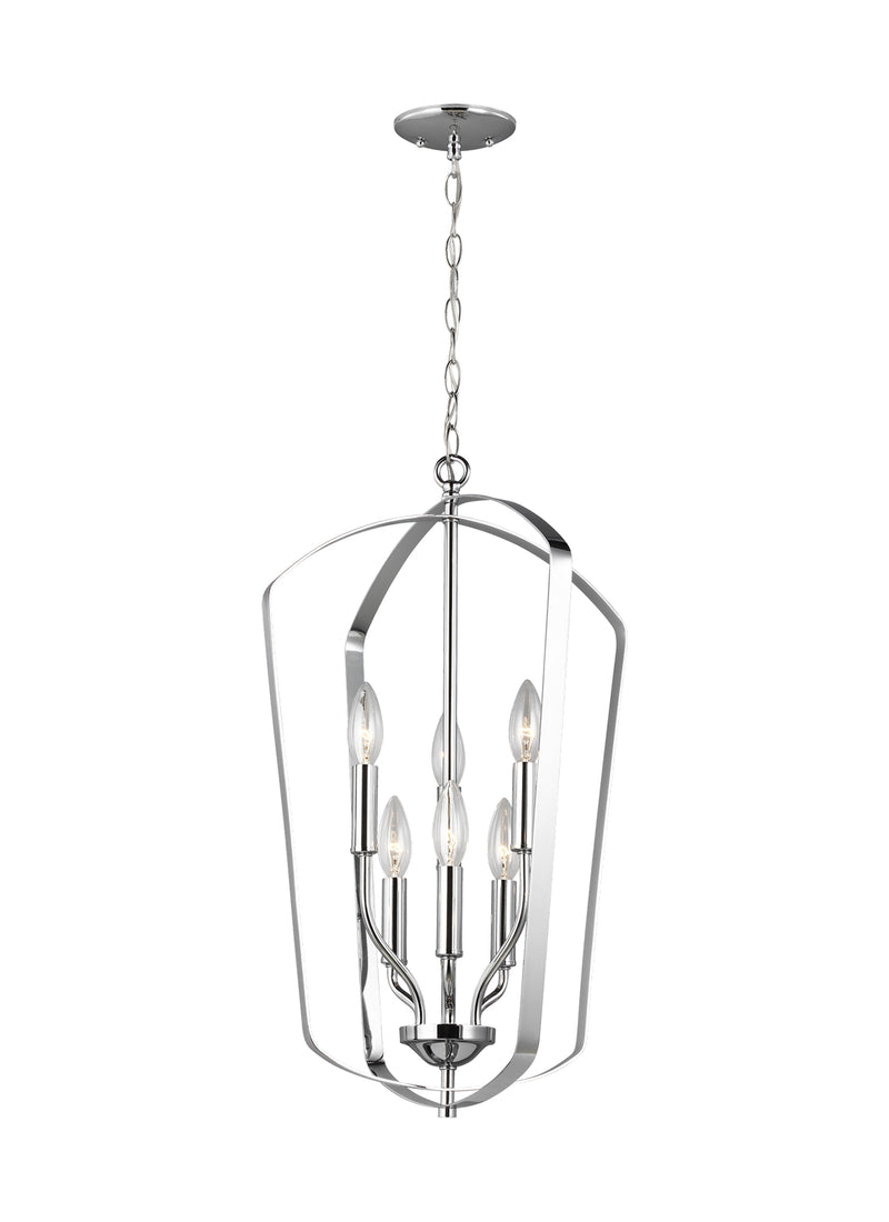 Generation Lighting 5134906-05 Romee Six Light Hall / Foyer Pendant, Chrome Main Image.jpg