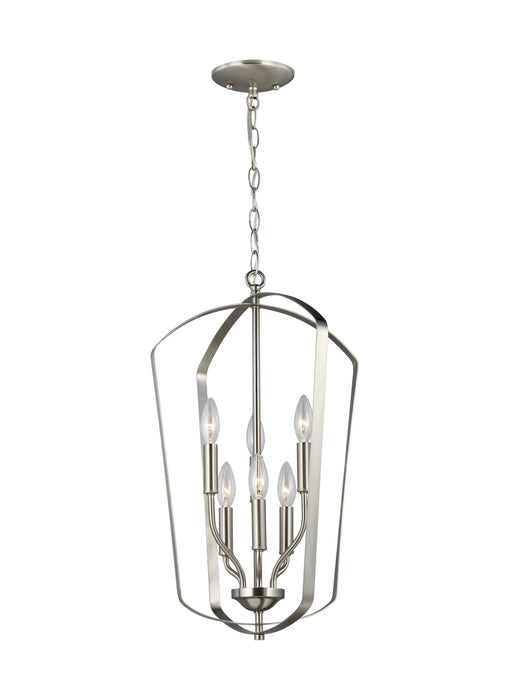 Generation Lighting 5134906EN-962 Romee Six Light Hall / Foyer, Brushed Nickel Main Image.jpg