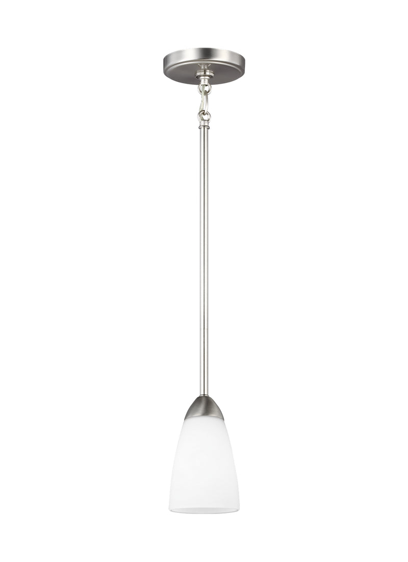 Generation Lighting 6120201-962 Seville One Light Mini-Pendant, Brushed Nickel Main Image.jpg