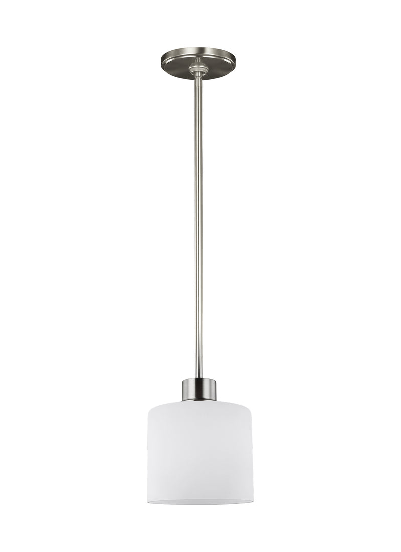 Generation Lighting 6128801-962 Canfield One Light Mini-Pendant, Brushed Nickel Main Image.jpg