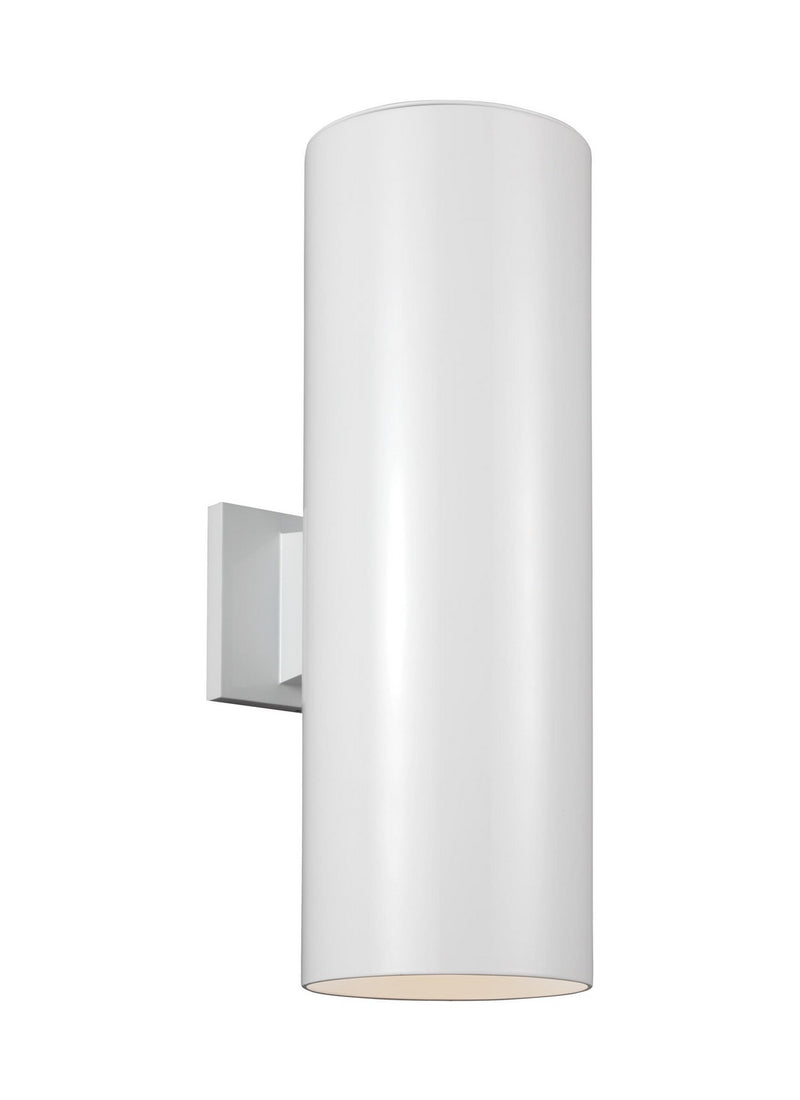 Visual Comfort Studio 8313902-15 Outdoor Cylinders Two Light Outdoor Wall Lantern, White Main Image.jpg