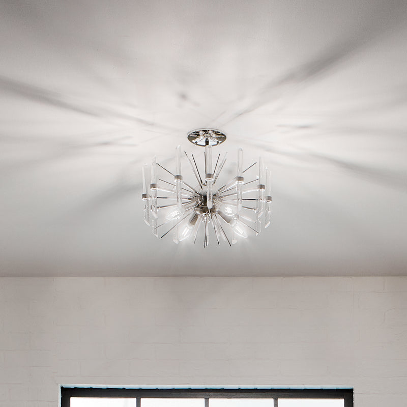 Kichler 44277PN Four Light Semi Flush Mount, Polished Nickel (6)