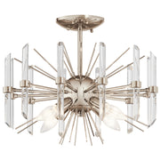 Kichler 44277PN Four Light Semi Flush Mount, Polished Nickel